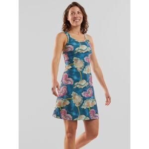 NWT Title Nine S Cirque De La Vie Dress Water Lily Print Tank Built In Bra